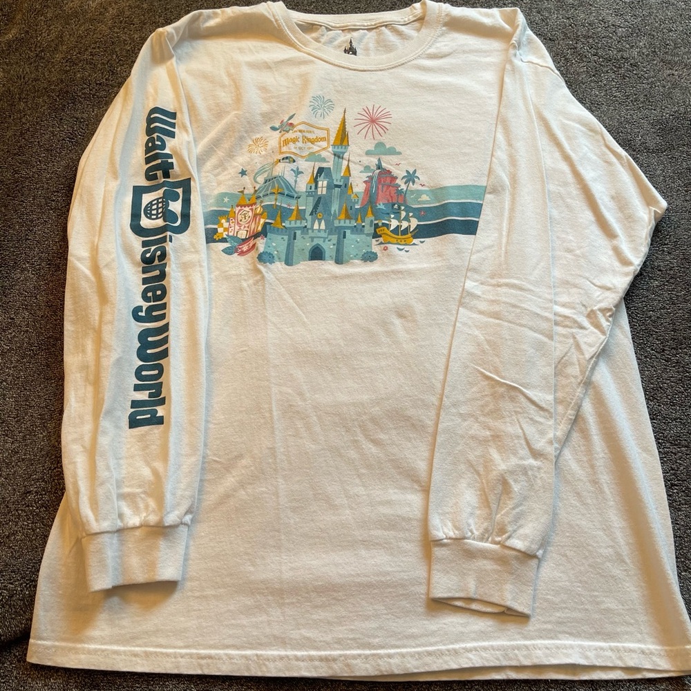 Disney White Long Sleeve Graphic Tee